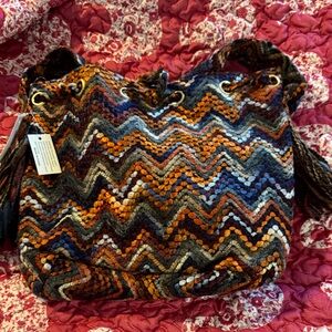 Multicolor Chevron Patterned Women's Bag